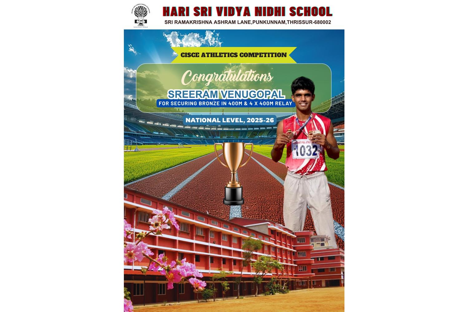 National Bronze for Hari Sri's Sreeram Venugopal